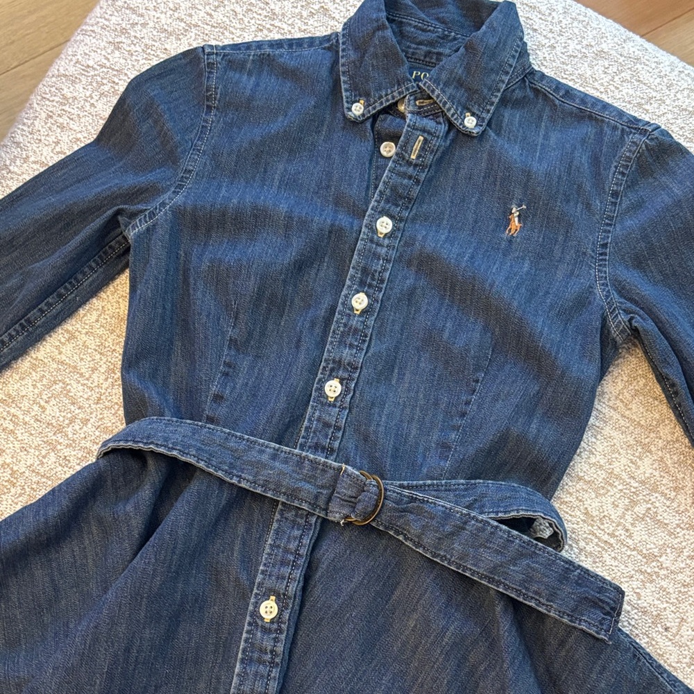 Polo by Ralph Lauren Dark Blue Denim Kids Dress - Picture 2 of 7